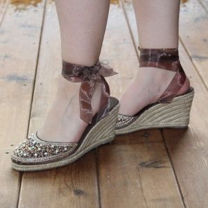Steve Madden Embellished Espadrille Wedges